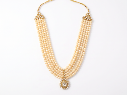 Pearl Diamond Necklace | Multi-Strand Pearl Design with Diamond Pendant