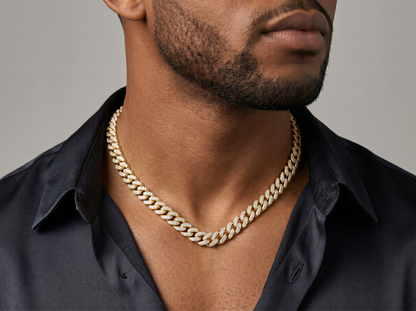 Diamond Cuban Link Chain for Men | Fully Pavé Diamond Chunky Link Design
