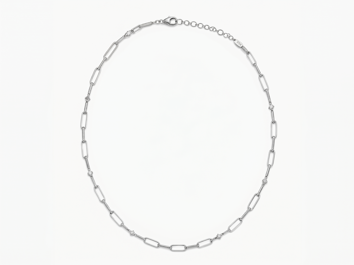 link chain round brilliant diamond necklace | modern minimalist menswear essential