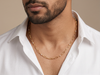 Link Chain Round Brilliant Diamond Necklace | Modern Minimalist Menswear Essential