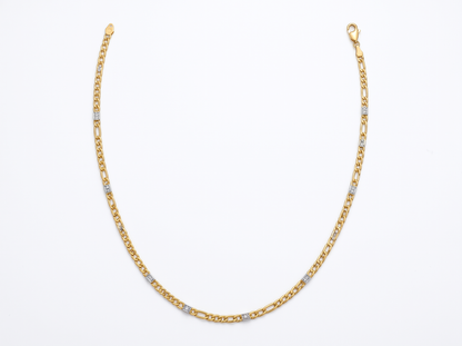 Figaro Link Round Brilliant Diamond Necklace | Refined Menswear Classic
