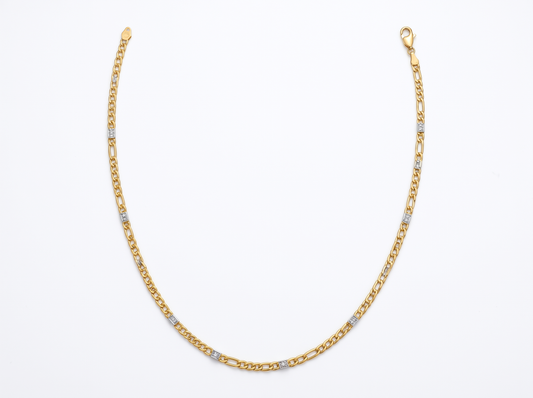 Figaro Link Round Brilliant Diamond Necklace | Refined Menswear Classic