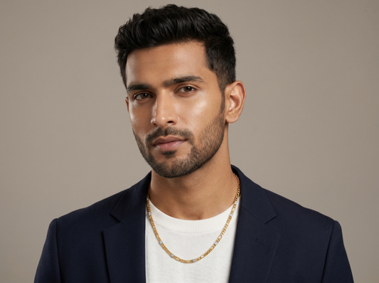 Figaro Link Round Brilliant Diamond Necklace | Refined Menswear Classic