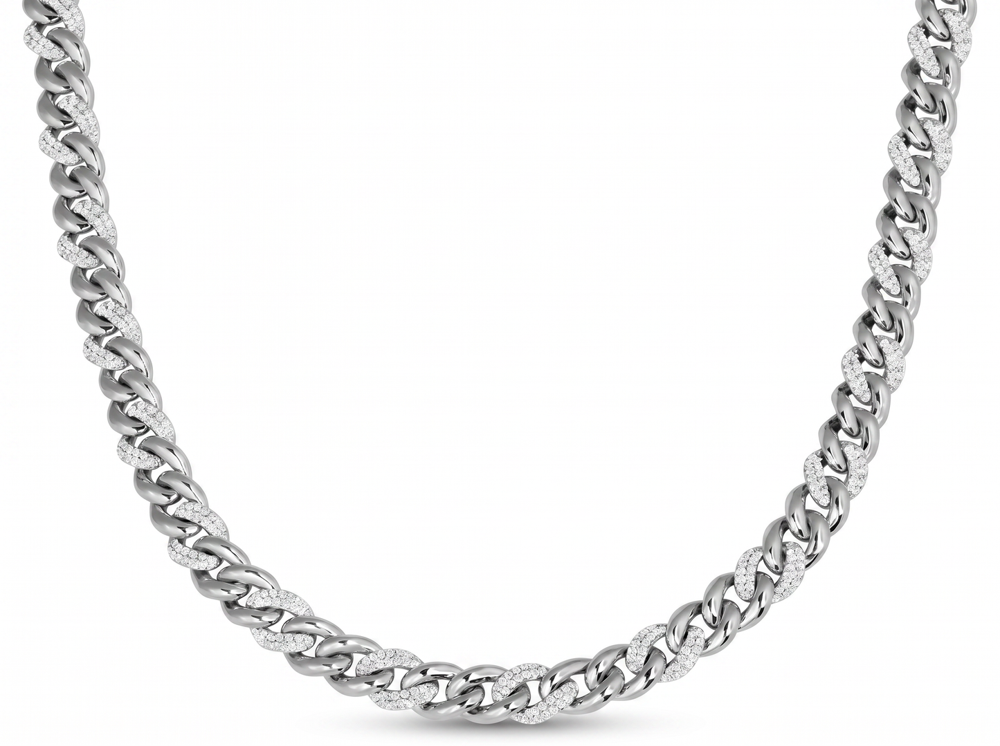 diamond cuban link men's chain | bold interlocking statement necklace
