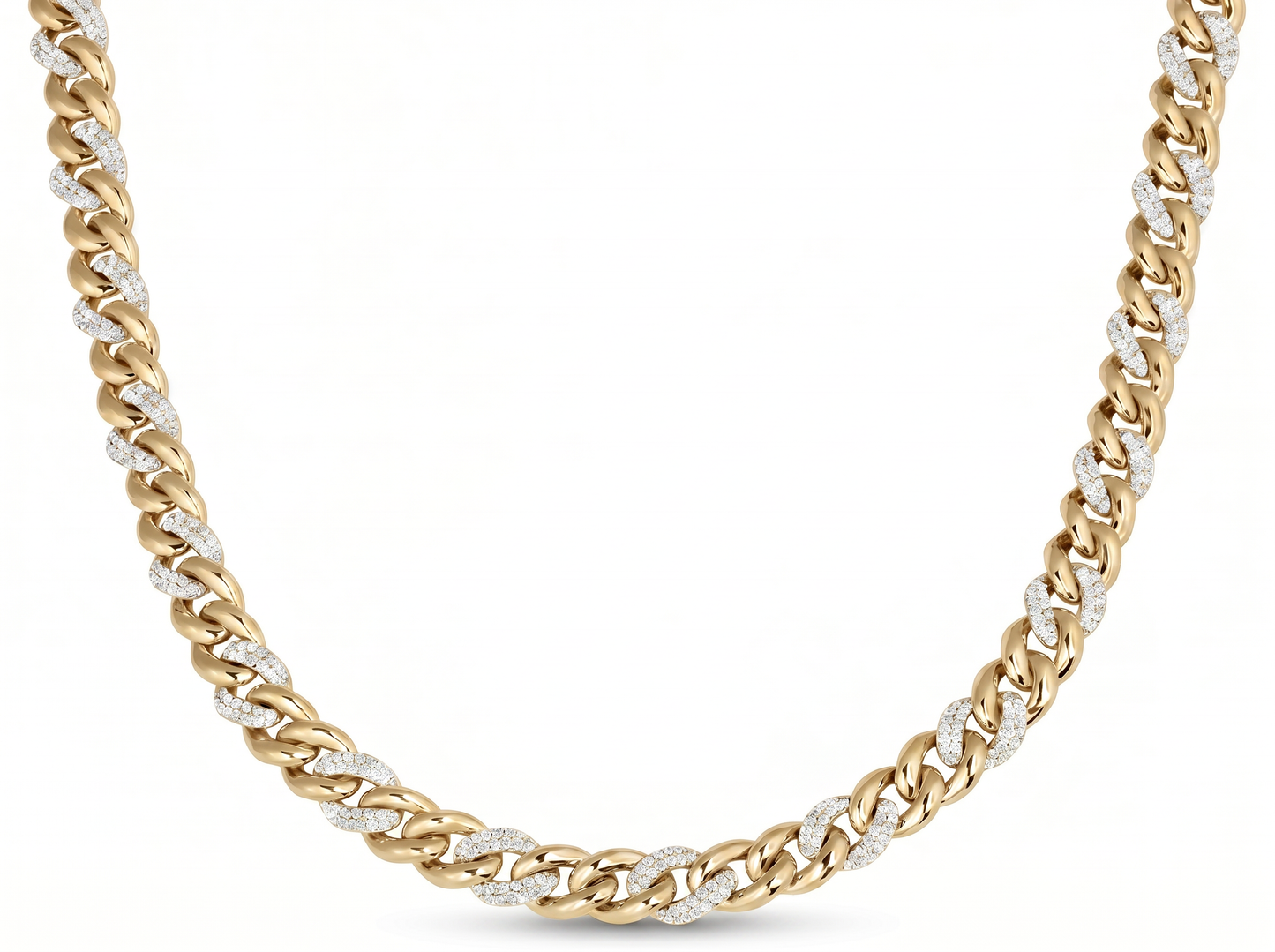 diamond cuban link men's chain | bold interlocking statement necklace