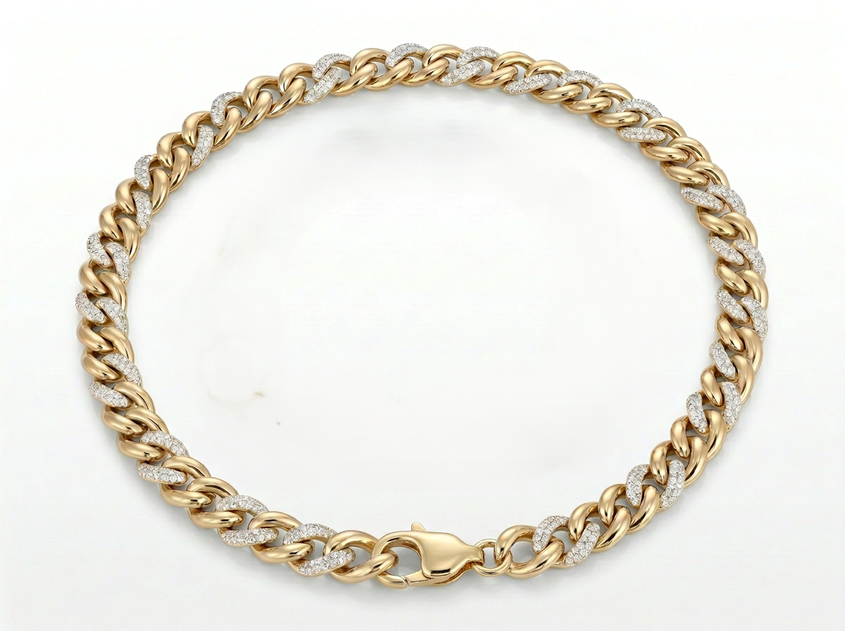 diamond cuban link men's chain | bold interlocking statement necklace