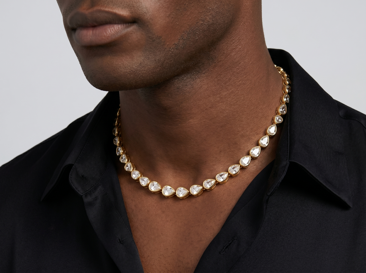 pear-cut polki diamond necklace | elegant minimal statement chain
