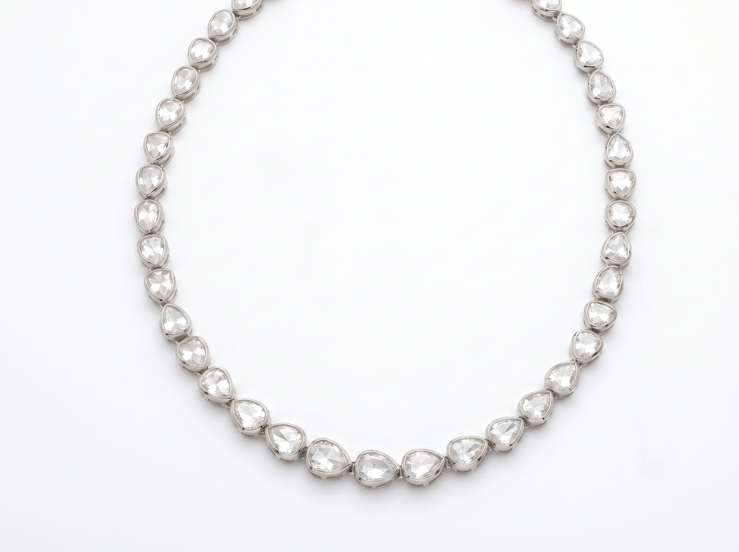 pear-cut polki diamond necklace | elegant minimal statement chain