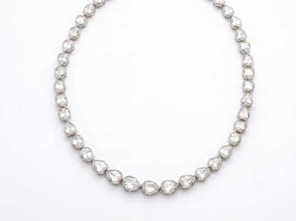 Pear-Cut Polki Diamond Necklace | Elegant Minimal Statement Chain
