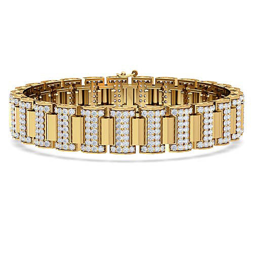 i shape men’s diamond bracelet | round cut prong set diamond bracelet