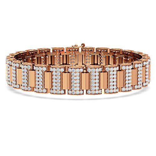 i shape men’s diamond bracelet | round cut prong set diamond bracelet