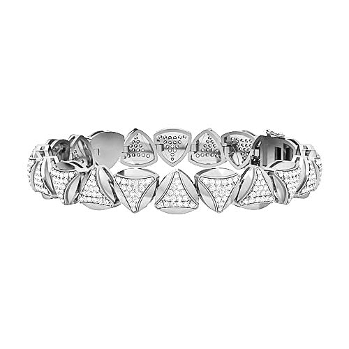 rose triangular diamond bracelet | round cut pavé diamond geometric design