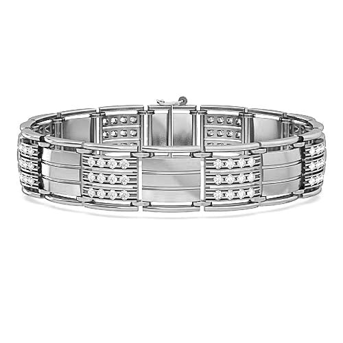 men’s diamond bracelet | round cut brilliant diamond luxury bracelet