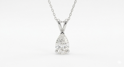 0.25 CT Pear Shape Diamond Pendant | Prong-Set Solitaire Drop Design