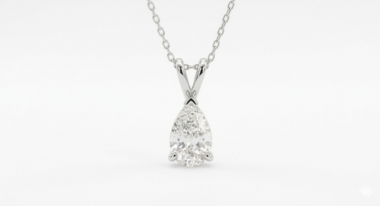 0.25 CT Pear Shape Diamond Pendant | Prong-Set Solitaire Drop Design