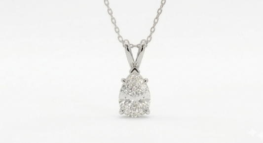 1.00 CT Pear Shape Diamond Pendant | Prong-Set Solitaire Drop Design