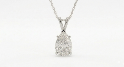 1.50 CT Pear Shape Diamond Pendant | Prong-Set Solitaire Drop Design