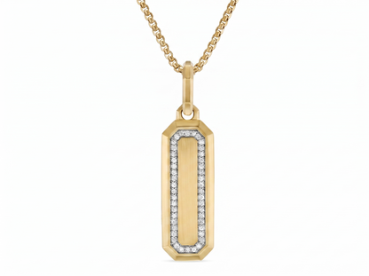 Octagonal Round Brilliant Diamond Pendant | Contemporary Mens Statement Necklace