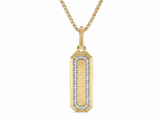 Octagonal Round Brilliant Diamond Pendant | Contemporary Mens Statement Necklace