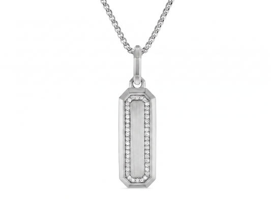 Octagonal Round Brilliant Diamond Pendant | Contemporary Mens Statement Necklace