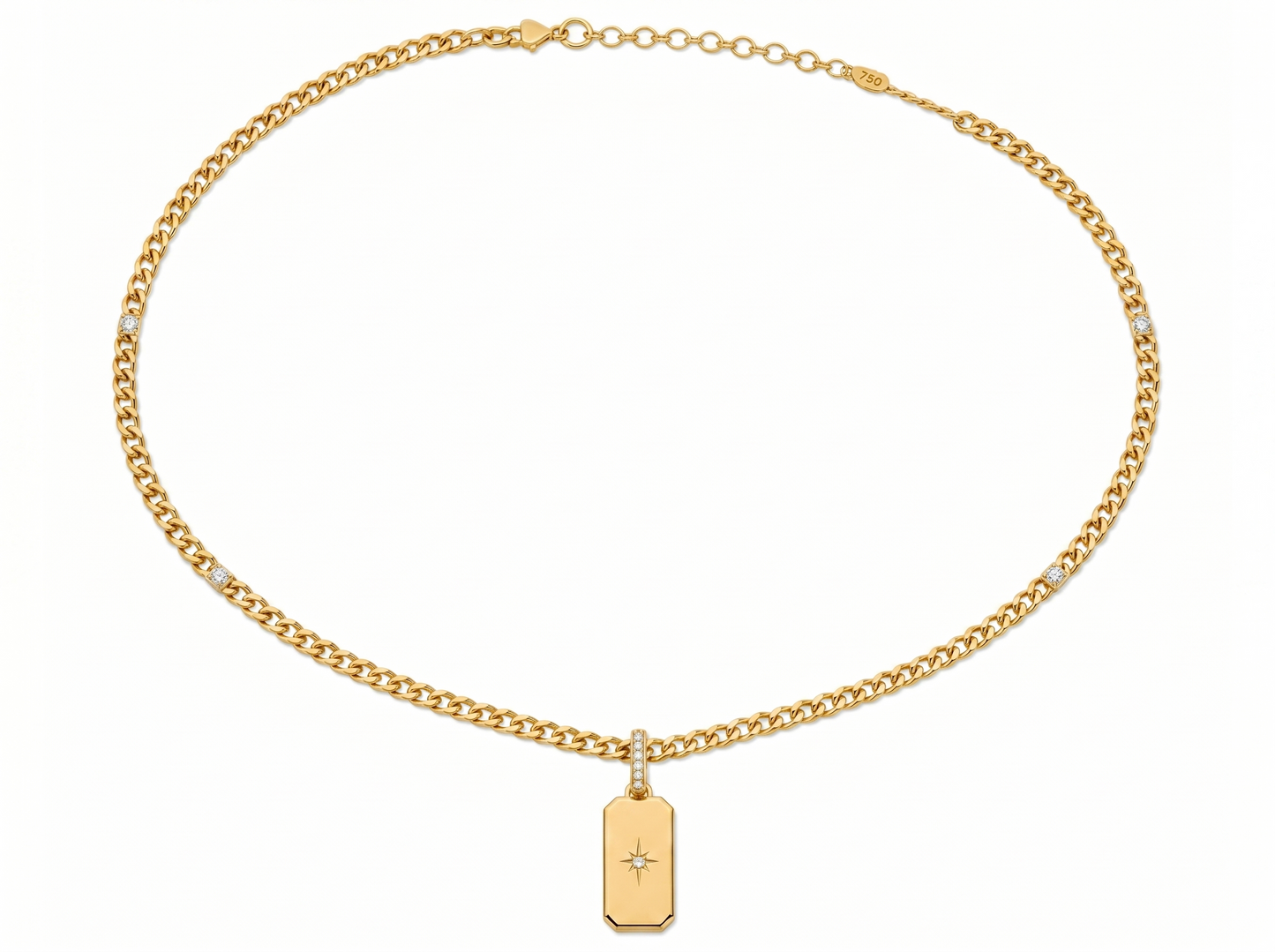 tag round brilliant diamond pendant | minimalist mens luxury essential