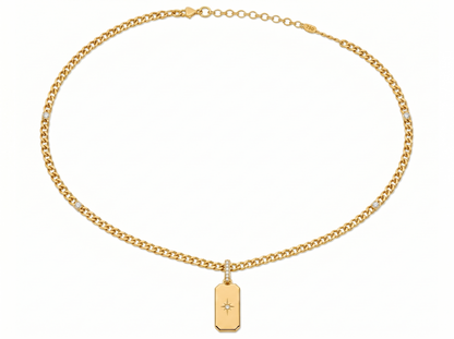 Tag Round Brilliant Diamond Pendant | Minimalist Mens Luxury Essential