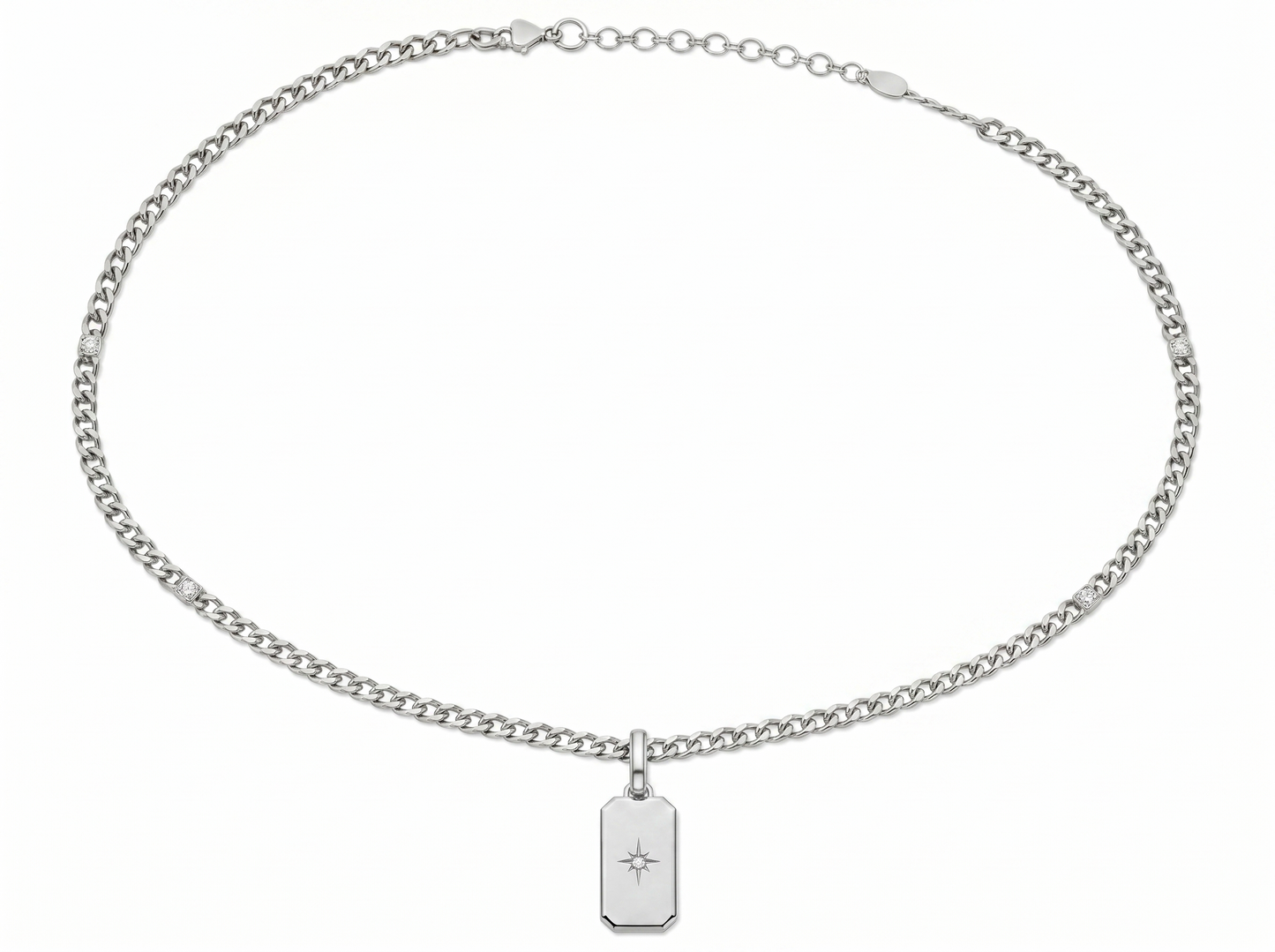 tag round brilliant diamond pendant | minimalist mens luxury essential