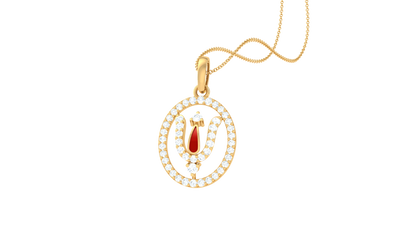 Tilak Diamond Pendant | Circular Halo Design with Round Brilliant Diamonds