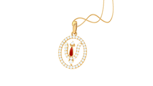 Tilak Diamond Pendant | Circular Halo Design with Round Brilliant Diamonds