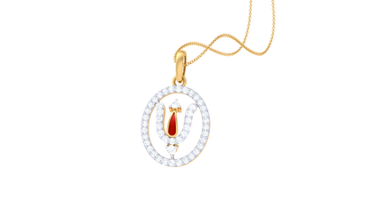 Tilak Diamond Pendant | Circular Halo Design with Round Brilliant Diamonds