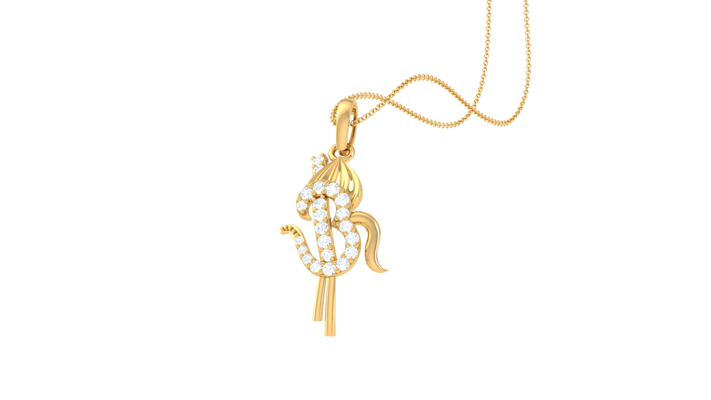 om diamond pendant | khanda-inspired design with round brilliant diamonds