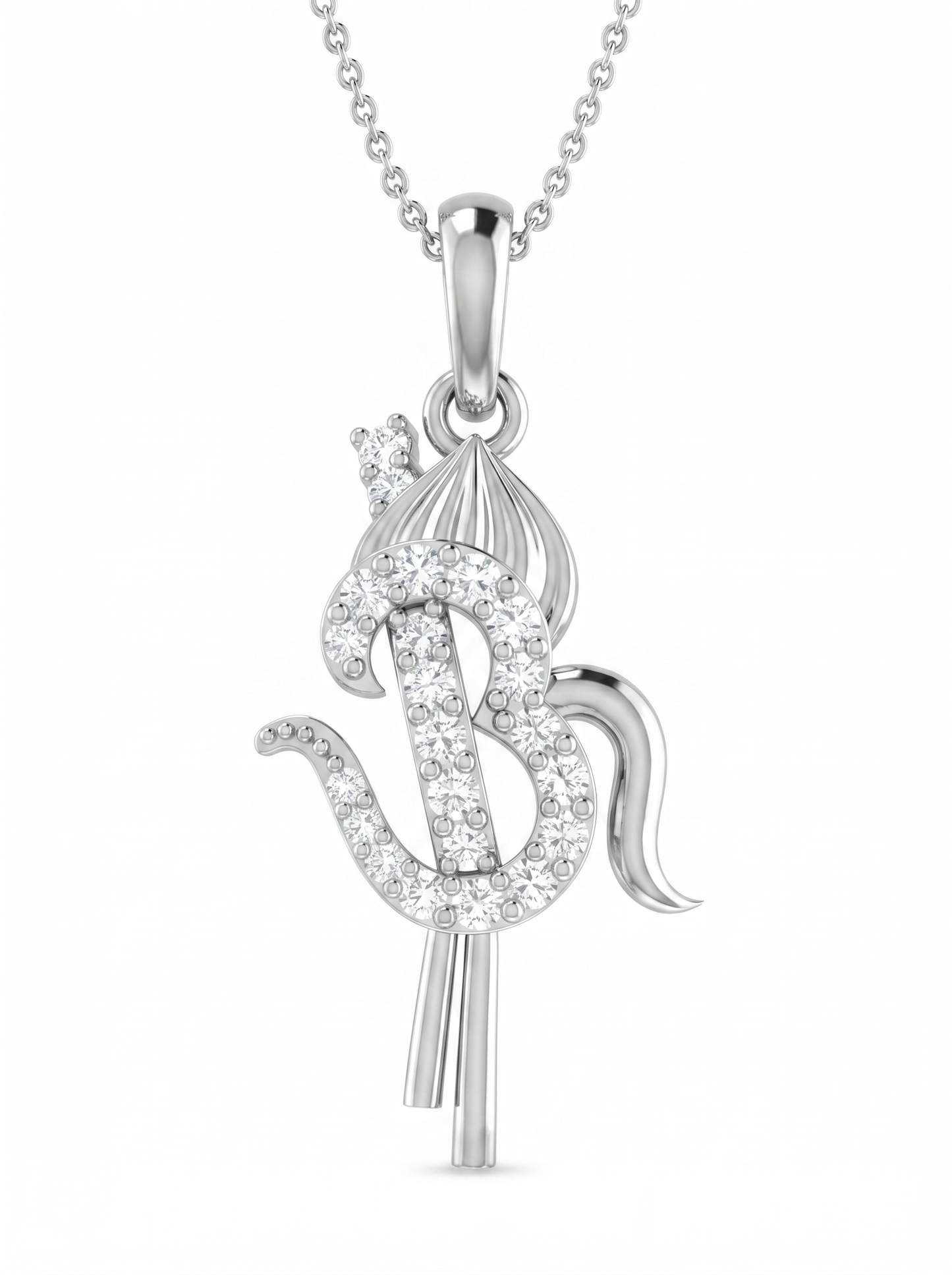 om diamond pendant | khanda-inspired design with round brilliant diamonds