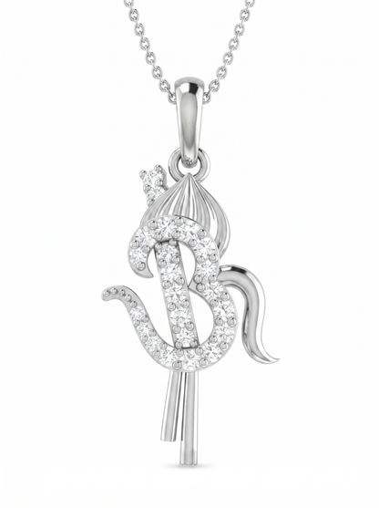 Om Diamond Pendant | Khanda-Inspired Design with Round Brilliant Diamonds