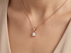 1.00 CT Emerald Cut Diamond Pendant | Four-Prong Solitaire Design