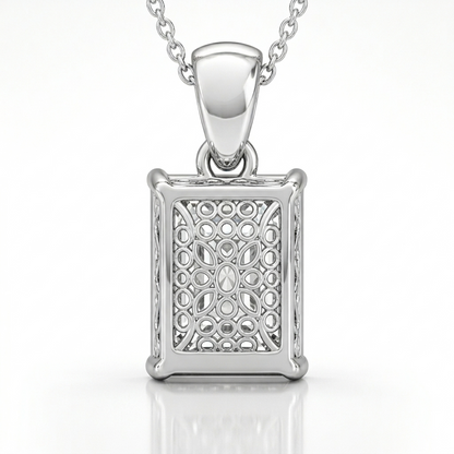 2.00 CT Emerald Cut Diamond Pendant | Four-Prong Solitaire Design
