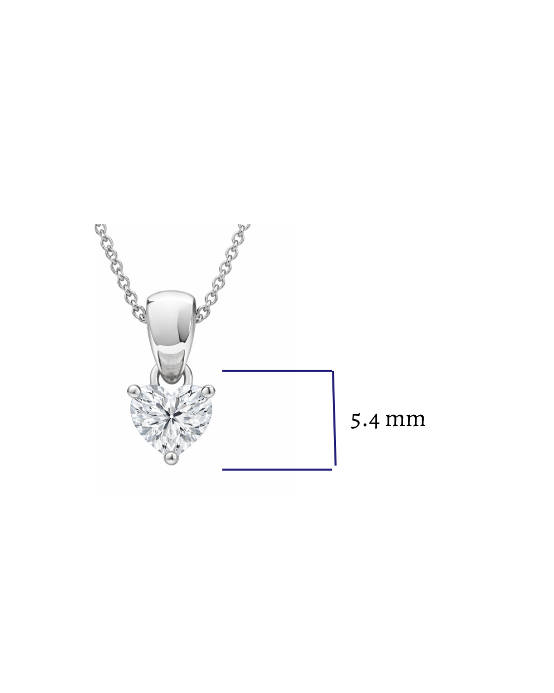 0.50 ct heart shape diamond pendant | prong-set solitaire design