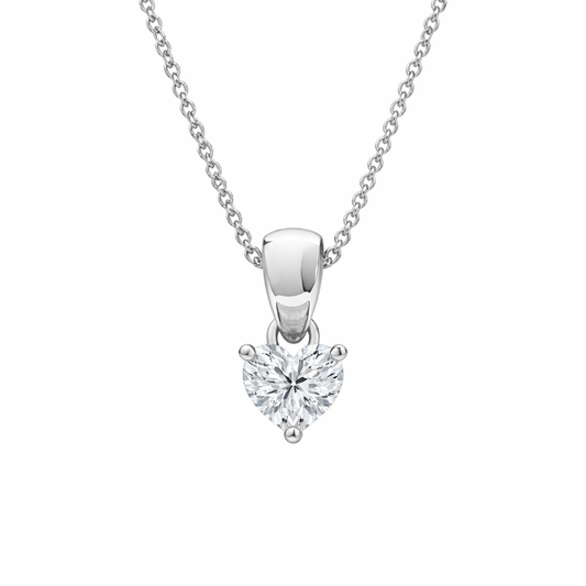 0.50 CT Heart Shape Diamond Pendant | Prong-Set Solitaire Design