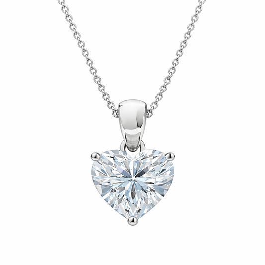 0.50 CT Heart Shape Diamond Pendant | Prong-Set Solitaire Design