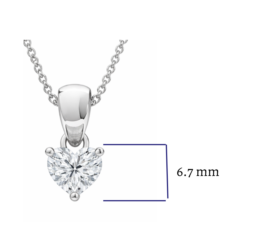 1.00 ct heart shape diamond pendant | prong-set solitaire design