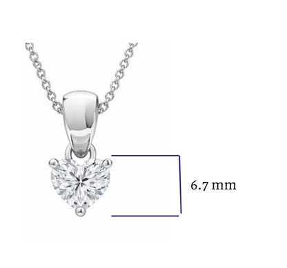 1.00 CT Heart Shape Diamond Pendant | Prong-Set Solitaire Design