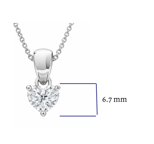 1.00 CT Heart Shape Diamond Pendant | Prong-Set Solitaire Design