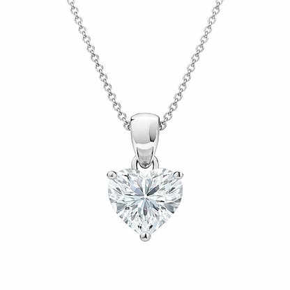 1.00 CT Heart Shape Diamond Pendant | Prong-Set Solitaire Design