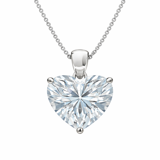 1.00 CT Heart Shape Diamond Pendant | Prong-Set Solitaire Design