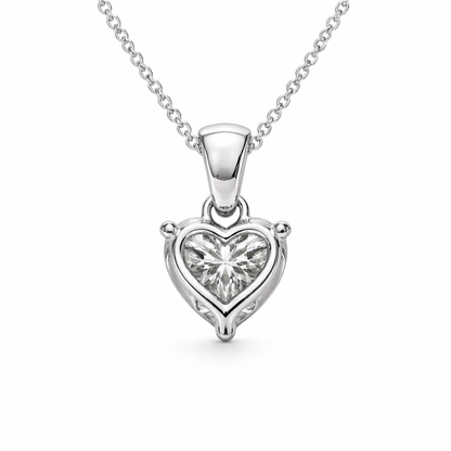 0.50 CT Heart Shape Diamond Pendant | Prong-Set Solitaire Design