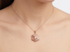 Textured Clover Diamond Pendant | Dual Texture Lattice Vine Prong Setting