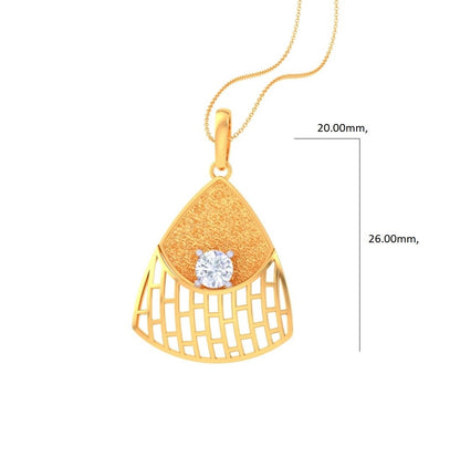 Round Brilliant Diamond Modern Geometric Pendant | Dual Texture Lattice Setting