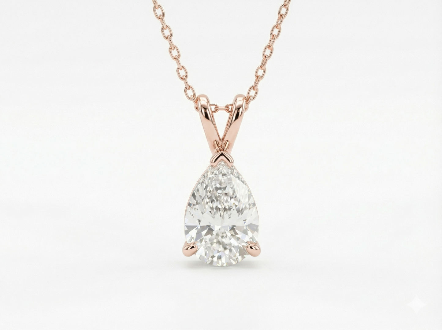 1.50 ct pear shape diamond pendant | prong-set solitaire drop design