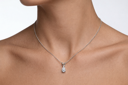 1.00 CT Pear Shape Diamond Pendant | Prong-Set Solitaire Drop Design