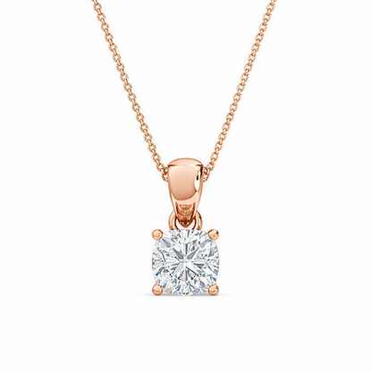 1.00 CT Round Diamond Pendant | Four-Prong Solitaire Design