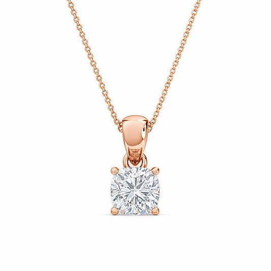 1.00 CT Round Diamond Pendant | Four-Prong Solitaire Design